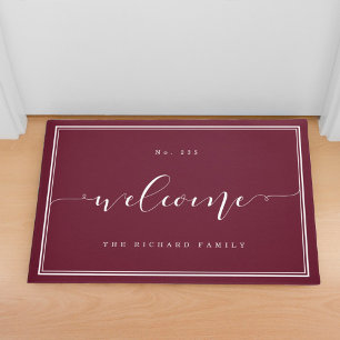 Felpudo Bienvenida Elegante Casa de caligrafía y nombre