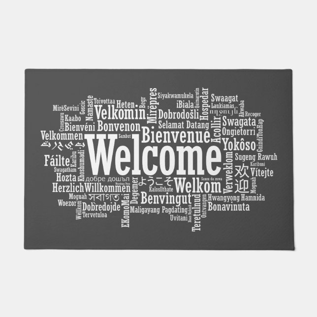 Felpudo bienvenida en varios idiomas (Anverso)