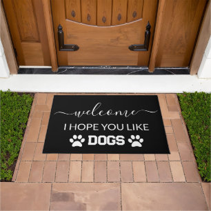 Felpudo Bienvenida Espero Que Te Gusten Los Perros Negros