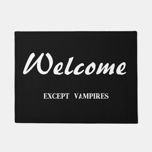 Felpudo Bienvenida excepto vampiros (Anverso)