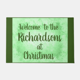 Felpudo Bienvenida familiar personalizada con helado verde