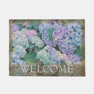 Felpudo Bienvenida Floral Blue Hydrangea 18" x 24"