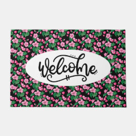 Felpudo Bienvenida Floral de Flor de Cerezo Rosa