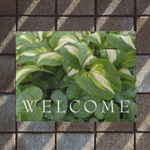 Felpudo Bienvenida Floral de Leafy Verde
