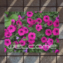 Bienvenida floral de Petunias rosadas brillantes