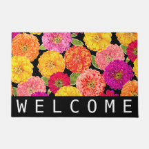 Bienvenida floral zinnias amarillas rosadas de ver