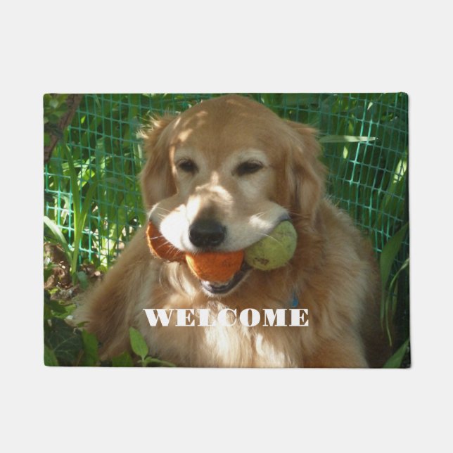 Felpudo Bienvenida Golden Retriever (Anverso)
