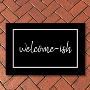 Felpudo "Bienvenida", gracioso texto antisocial de introve