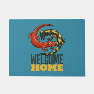 Felpudo Bienvenida Hogar Sonriente Salamanders Personaliza