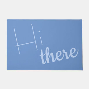 Felpudo Bienvenida Hola Minimalista Azul