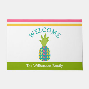Felpudo Bienvenida Hospitalidad Tropical Pineapple Green B