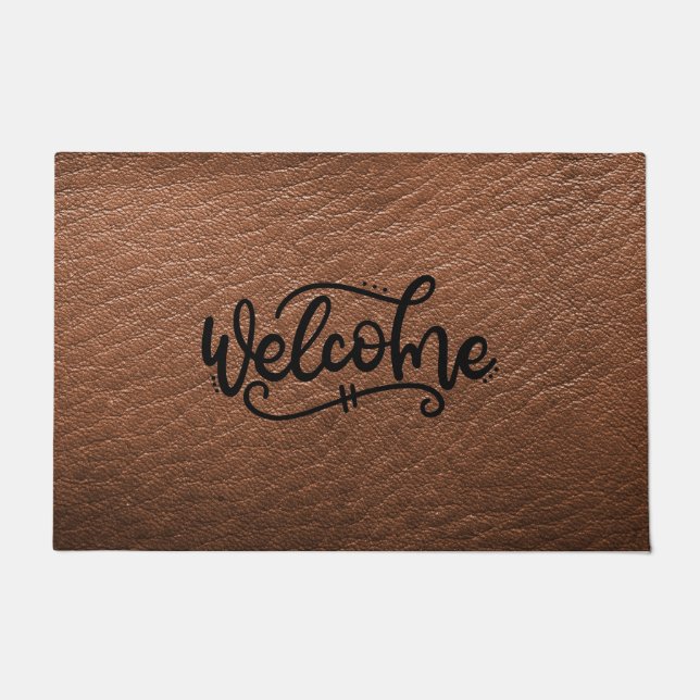 Felpudo Bienvenida marrón (Anverso)