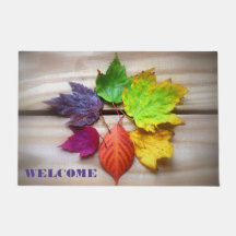 Bienvenida Mat de las hojas de otoño