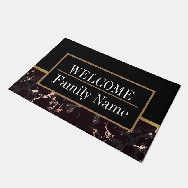 Felpudo Bienvenida moderna elegante en mármol (Angular)