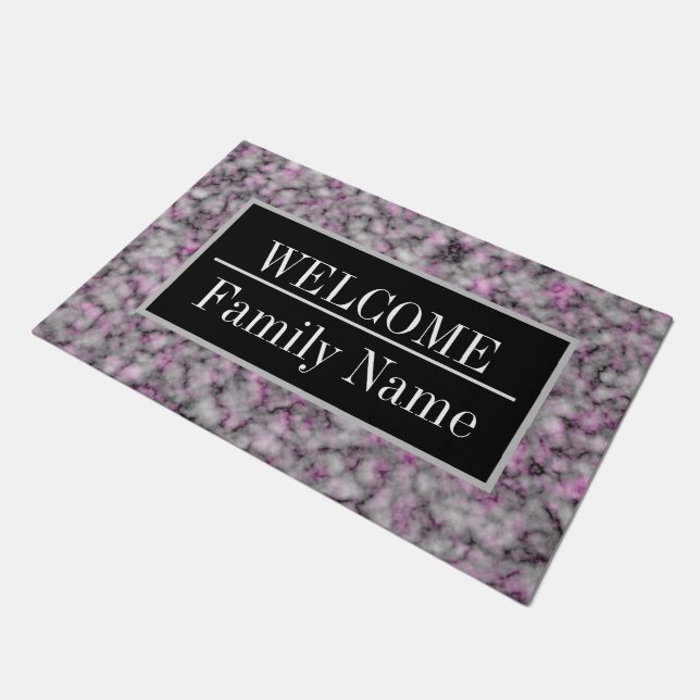 Felpudo Bienvenida moderna elegante en mármol (Angular)