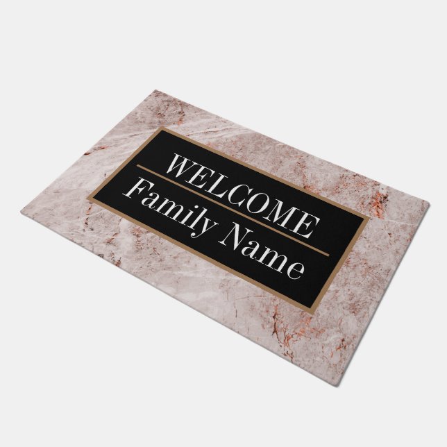 Felpudo Bienvenida moderna elegante en mármol (Angular)