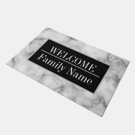 Felpudo Bienvenida moderna elegante en mármol