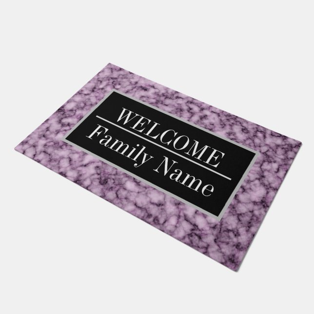 Felpudo Bienvenida moderna elegante en mármol (Angular)