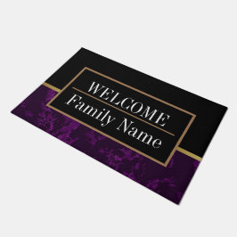 Felpudo Bienvenida moderna elegante en mármol
