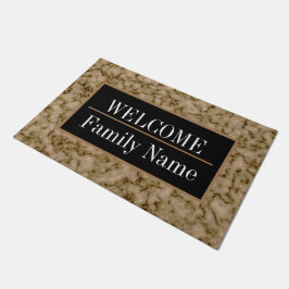 Felpudo Bienvenida moderna elegante en mármol