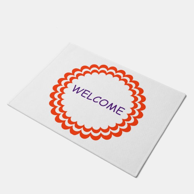 Felpudo Bienvenida naranja violet (Angular)