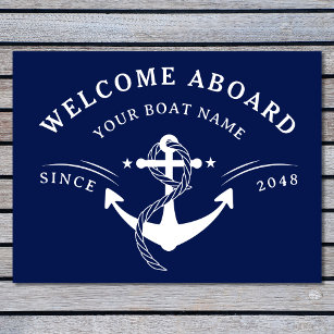 Felpudo Bienvenida náutica a bordo Nombre de barco Anchor 
