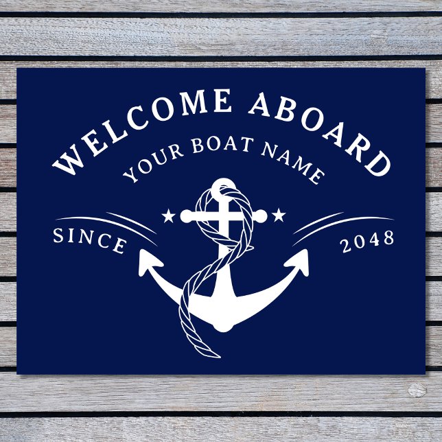 Felpudo Bienvenida náutica a bordo Nombre de barco Anchor  (Subido por el creador)