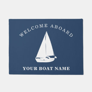 Felpudo Bienvenida náutica a bordo Nombre de barco persona