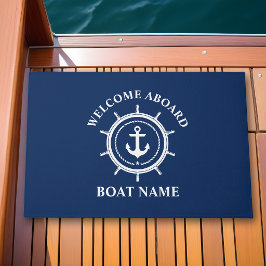 Felpudo Bienvenida Náutica a Bordo Nombre del Barco Ancla 