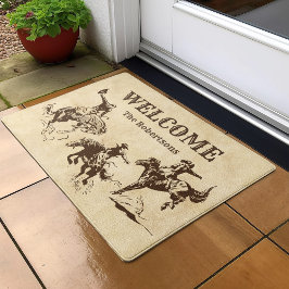 Felpudo Bienvenida occidental de Cowboy Rodeo