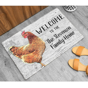 Felpudo Bienvenida Página de inicio del gallo de Pollos