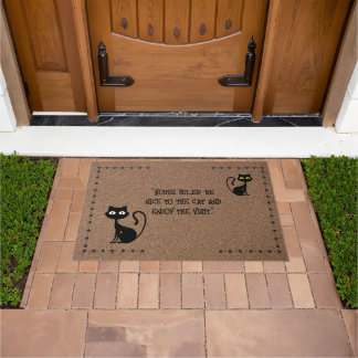 Felpudo Bienvenida perfecta: Doormat con tema de gato