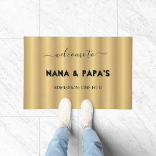 Felpudo Bienvenida personalizada a la casa de Nana y papá