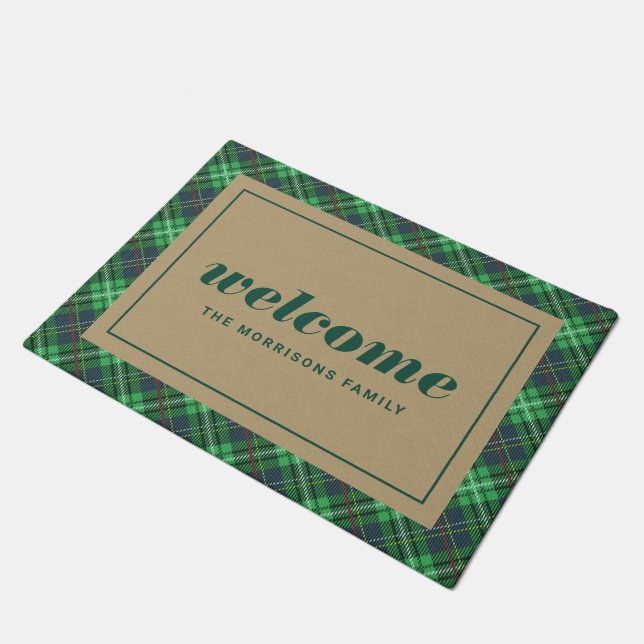 Felpudo Bienvenida personalizada a los Navidades verdes (Angular)