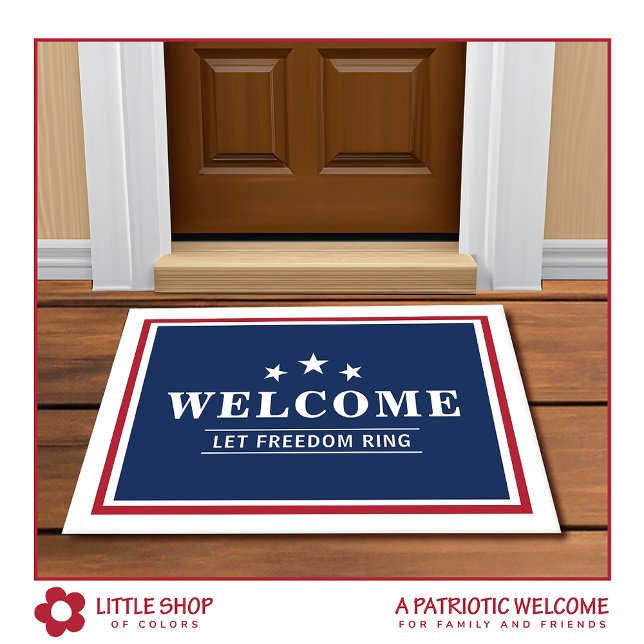 Felpudo Bienvenida personalizada Patriótica Rojo Azul Blan (Subido por el creador)