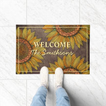 Bienvenida personalizada Rustic Sunflower Boho Tau