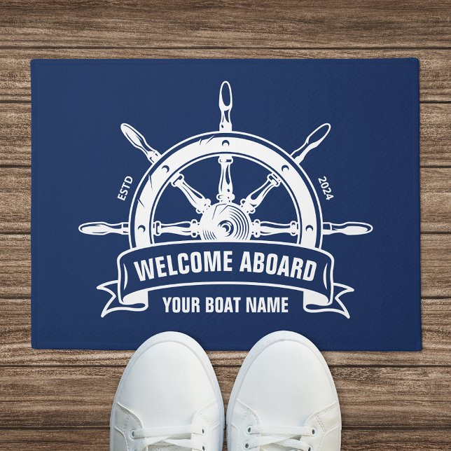 Felpudo Bienvenida personalizado a bordo de la rueda náuti (Subido por el creador)