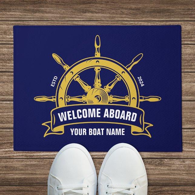 Felpudo Bienvenida personalizado a bordo de la rueda náuti (Subido por el creador)