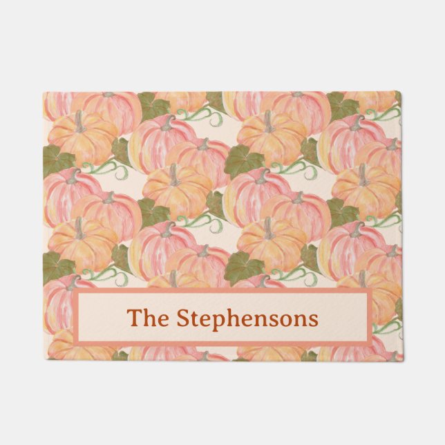 Felpudo Bienvenida personalizado de apellido de la familia (Anverso)