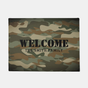 Felpudo Bienvenida personalizado de camuflaje militar del 