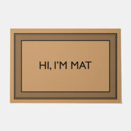 Felpudo Bienvenida Puerta Mat HI, soy color de coco MAT