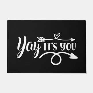 Felpudo Bienvenida Puerta Mat Yay Es Usted Blanco Negro