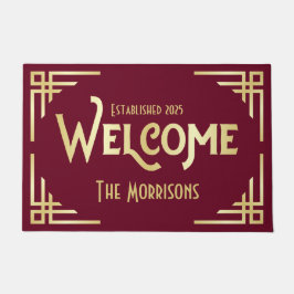 Felpudo Bienvenida Regalos Recién Recibidos Art Deco Oro B