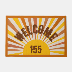 Felpudo Bienvenida Retro con Rayos de Sol Personalizados