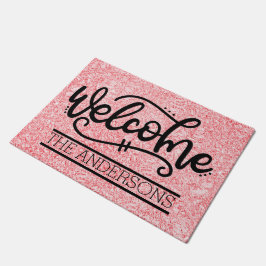 Felpudo Bienvenida rosa Rosa personalizado