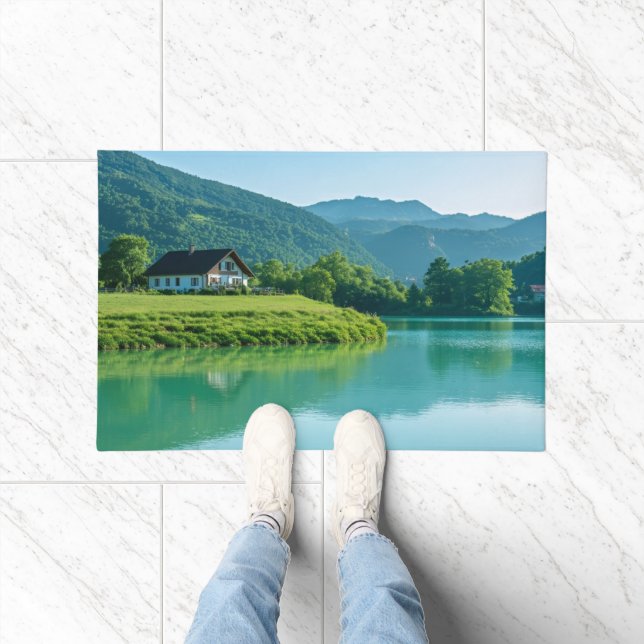 Felpudo "Bienvenida Tranquilidad - Lakeside Serenity (Interior)