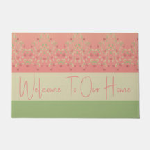 Bienvenida Verde Y Rosa