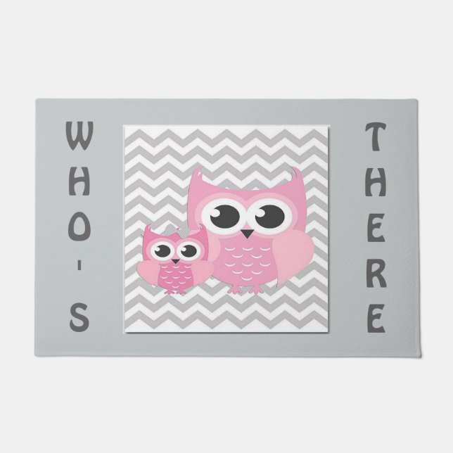 Felpudo Bienvenido 18" x 24" Puerta Mat/Owls (Anverso)