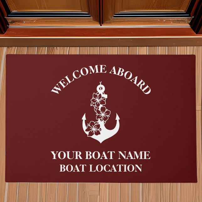 Felpudo Bienvenido/a a bordo Nombre del barco Maroon del a (Subido por el creador)