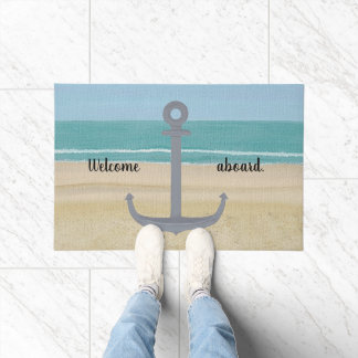 Felpudo Bienvenido a bordo, Anchor Beach Nautical Doormats